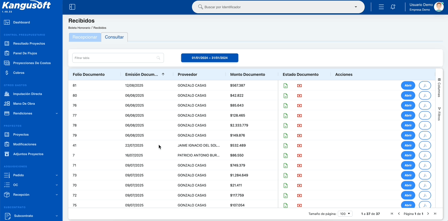 Recibidos BH