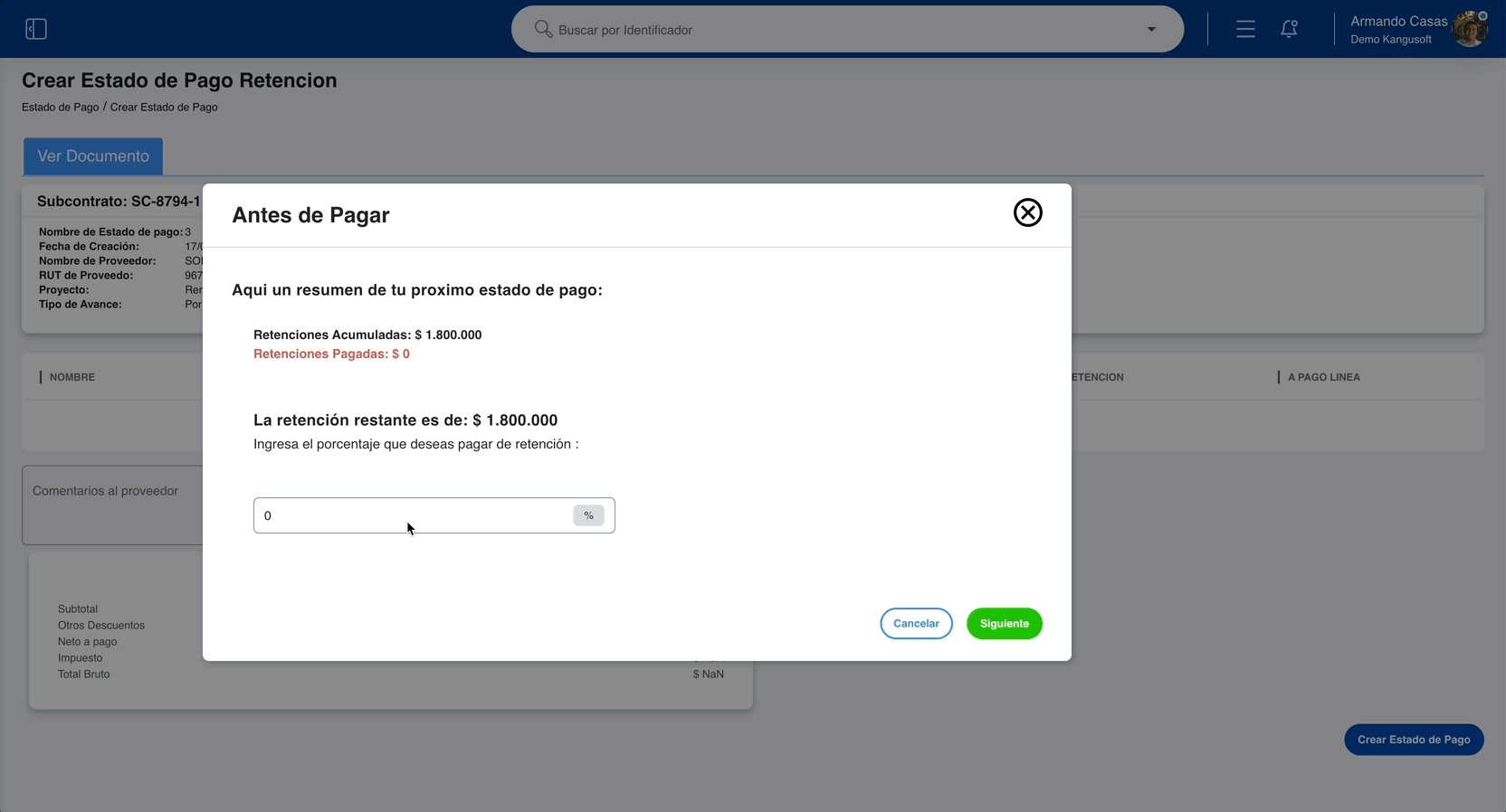 Crear EPA Retención - Paso 1